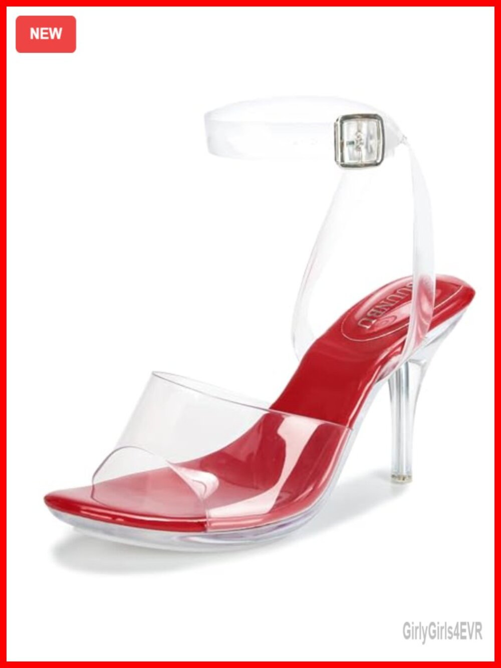 Clear Strappy Platform Heeled Sandals Ankle Strap Slingback Open Toe
